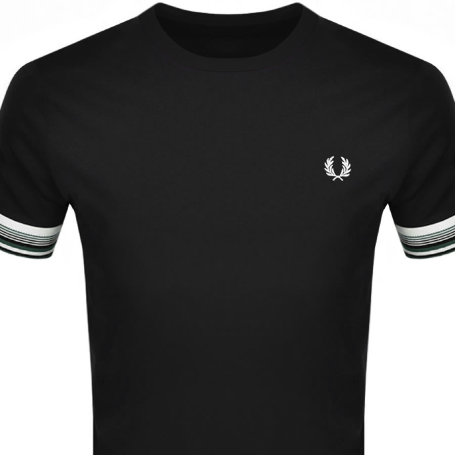 Alternative Image for ProductFred Perry Bold Cuff T Shirt Black2